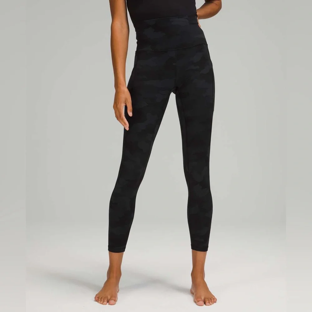 Women’s Lululemon Align High Rise Pant with Pocket 25” Camo Deep Coal Size 0